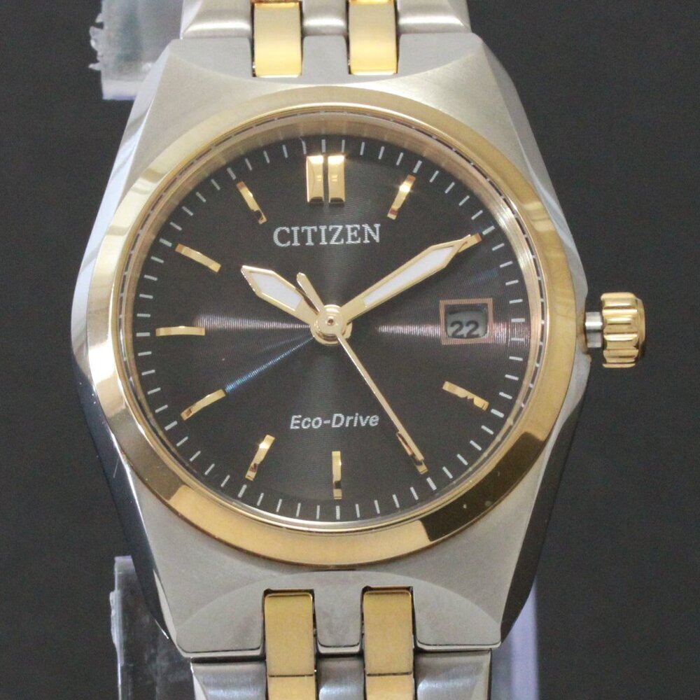Citizen Eco Drive Ladies Corso Two Tone Black Dial 28mm - Picture 9 of 12